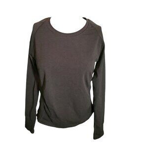 Zella Long Sleeve Ruched Pullover Top Activewear Top Black Sz L